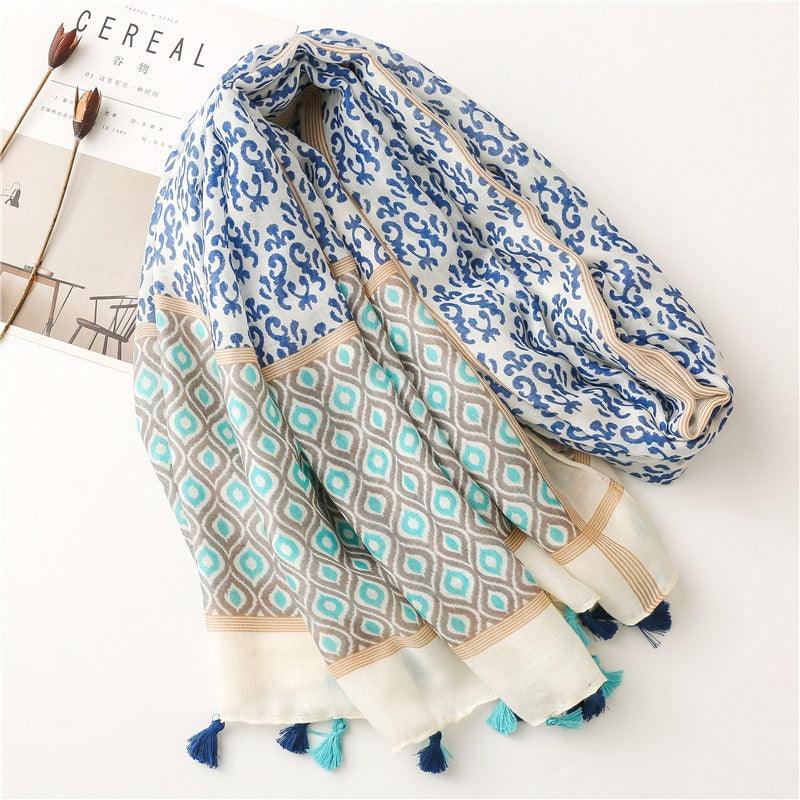 Geometric tassel stole - Try Modest Limited