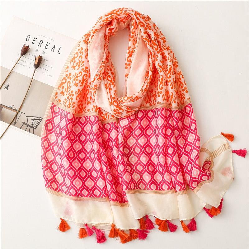 Geometric tassel stole - Try Modest Limited