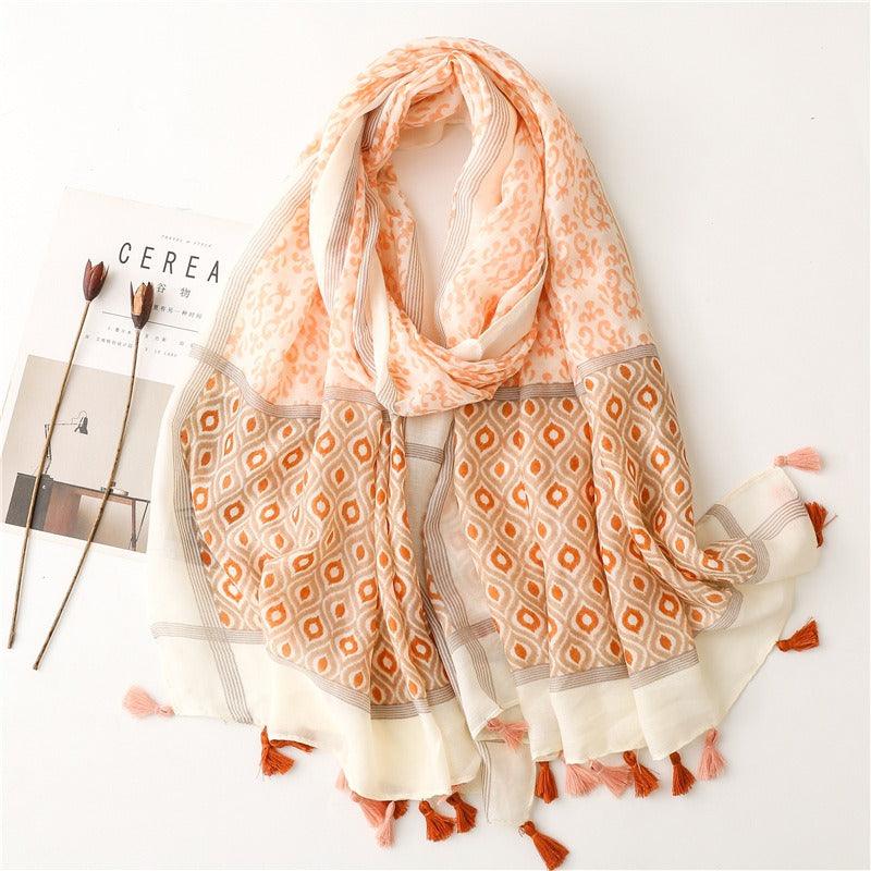 Geometric tassel stole - Try Modest Limited