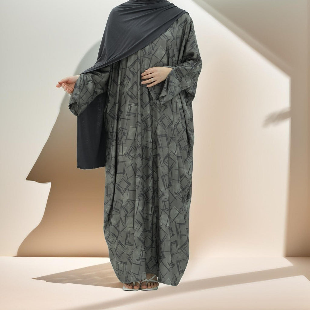 Geometric Drape Open Abaya - Try Modest Limited