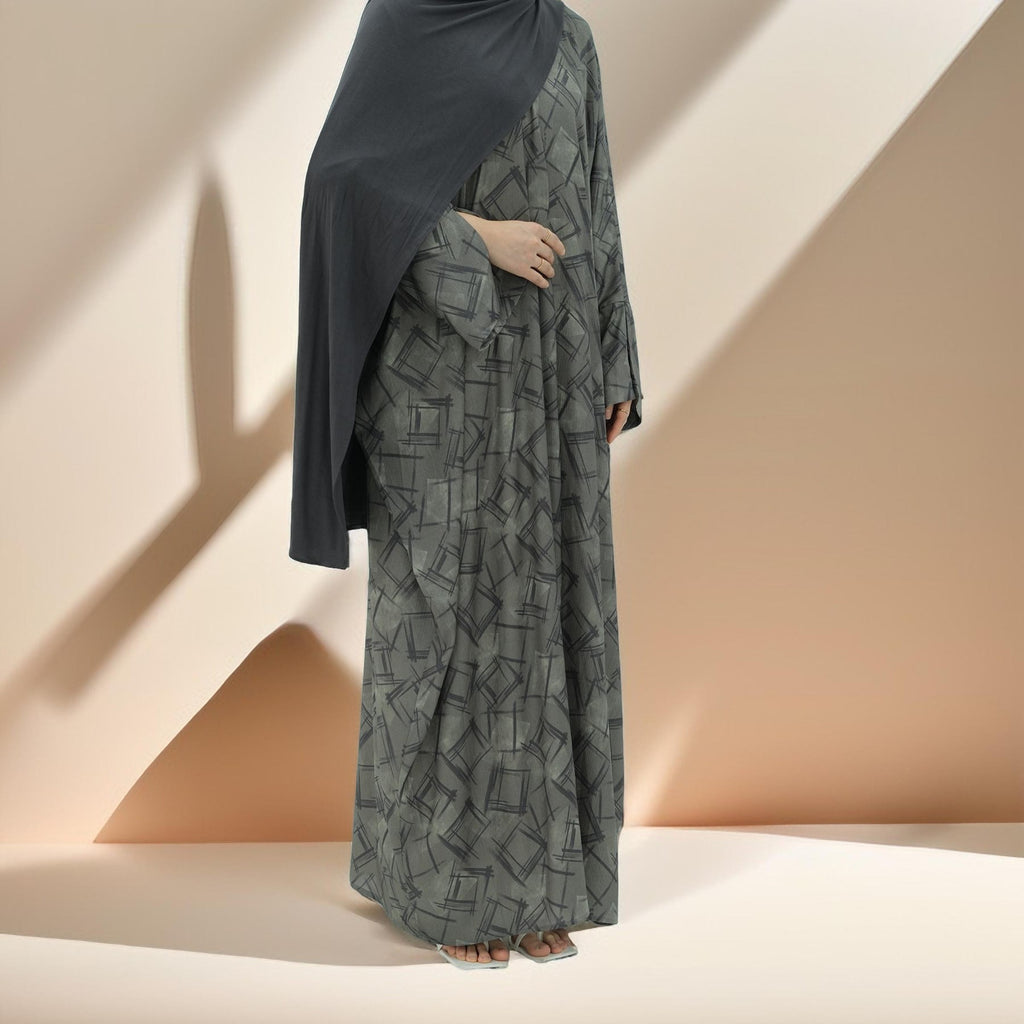 Geometric Drape Open Abaya - Try Modest Limited