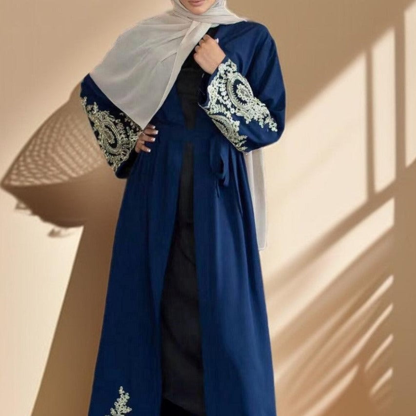 Gold lace ramadan abaya - Try Modest Limited