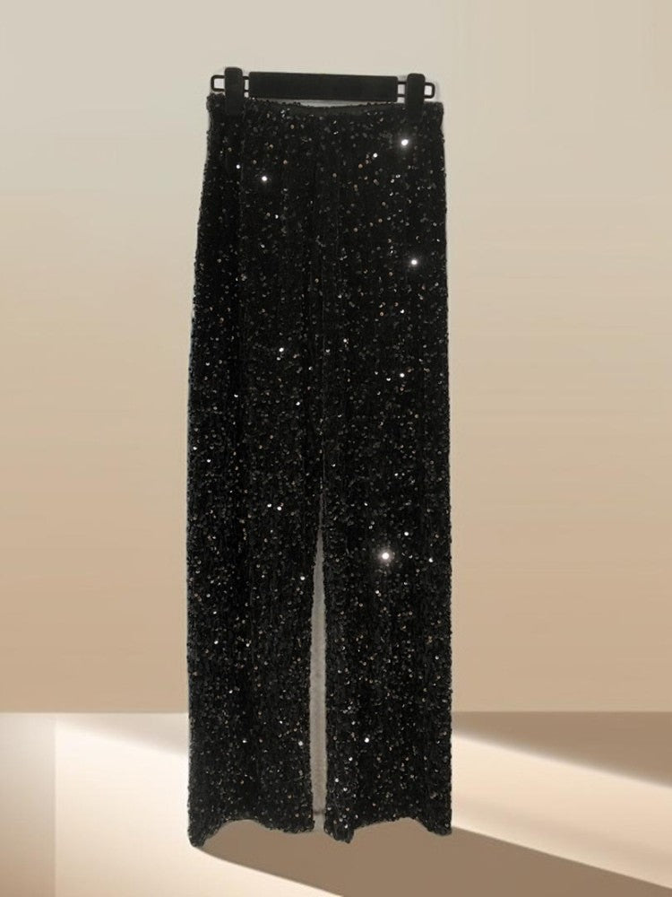 Gorgeous Style High waist wide leg sparkling pants - Try Modest Limited
