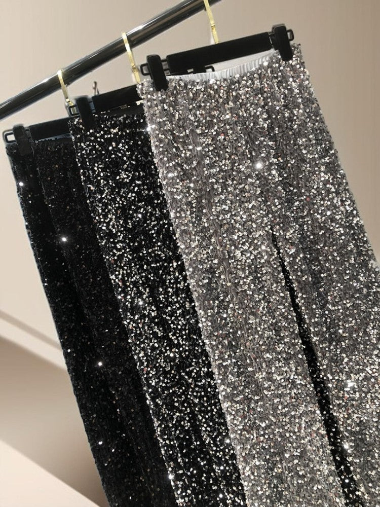 Gorgeous Style High waist wide leg sparkling pants - Try Modest Limited