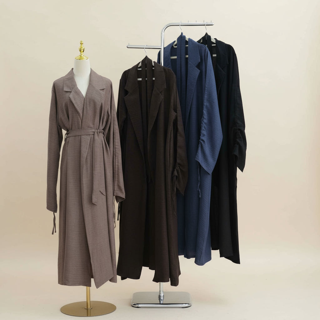 Grace Ruched Abaya Coat