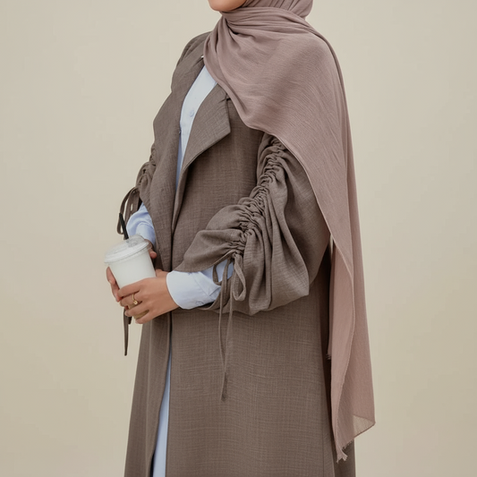 Grace Ruched Abaya Coat