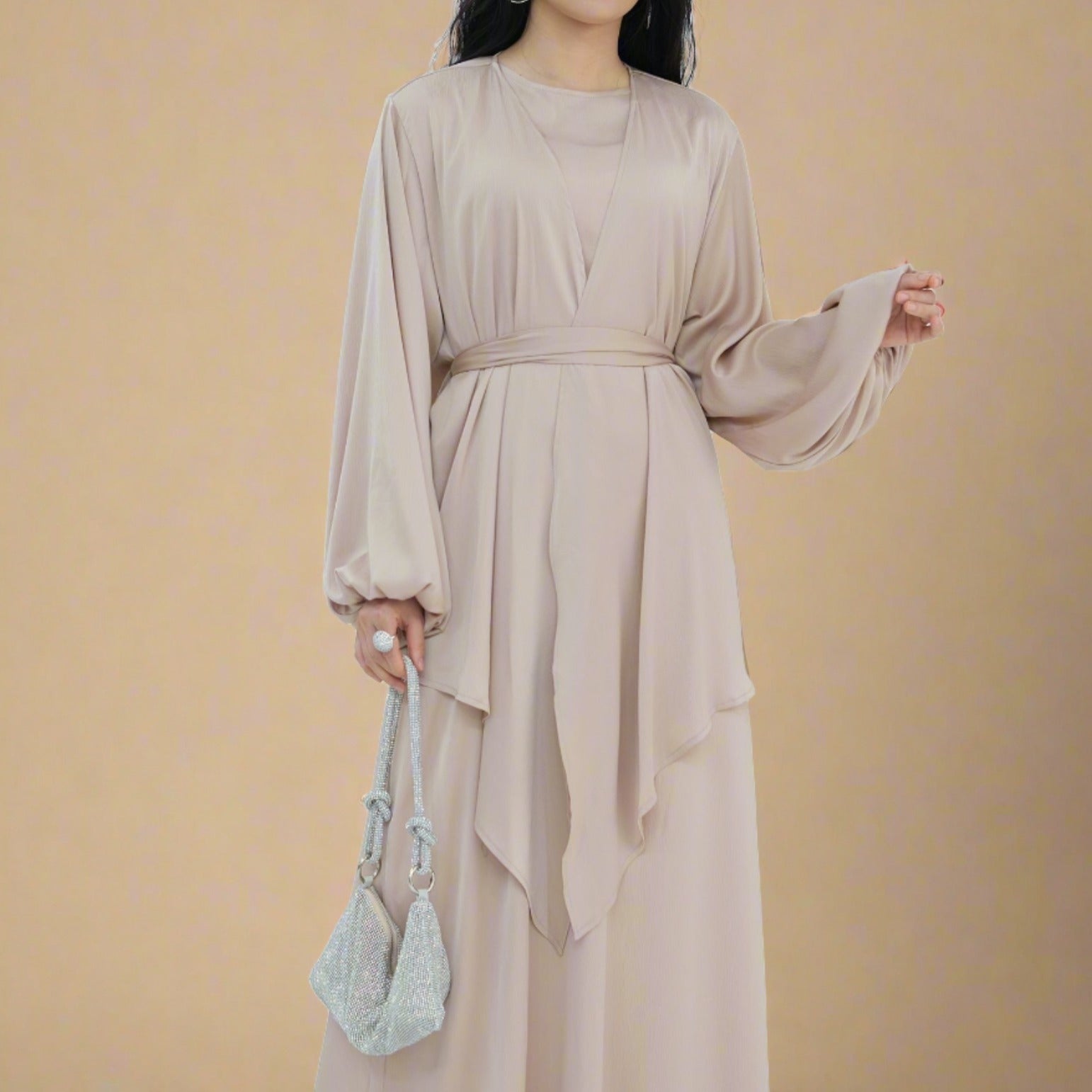 Graceful Duo- 2 PC abaya set with a wrap top Try Modest Limited