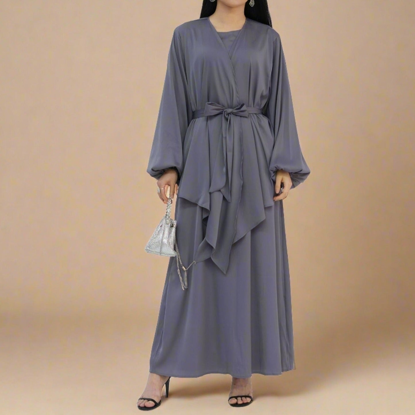 Graceful Duo- 2 PC abaya set with a wrap top Try Modest Limited