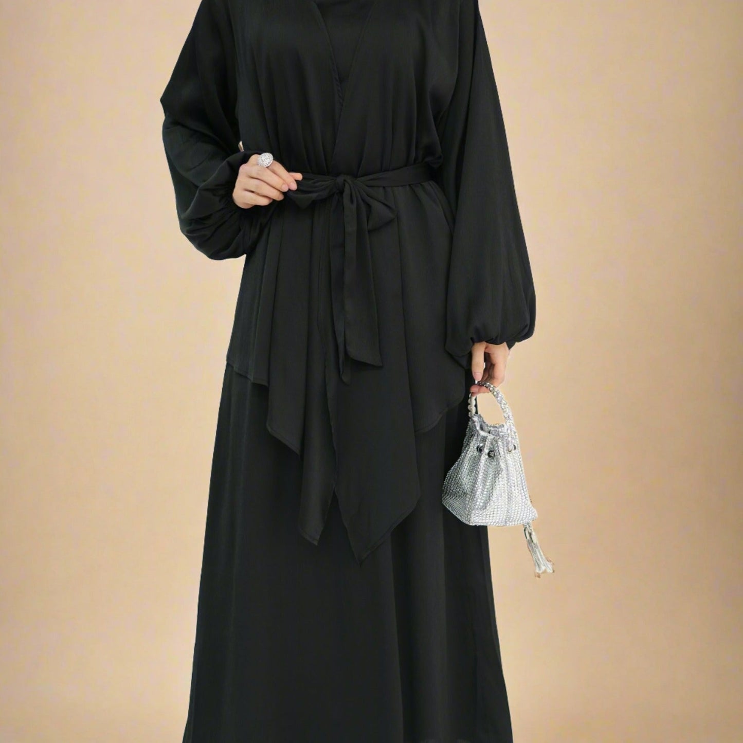 Graceful Duo- 2 PC abaya set with a wrap top Try Modest Limited