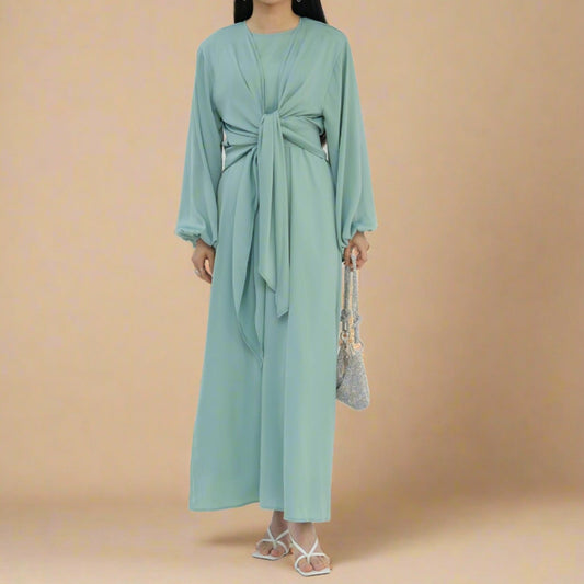 Graceful Duo- 2 PC abaya set with a wrap top Try Modest Limited