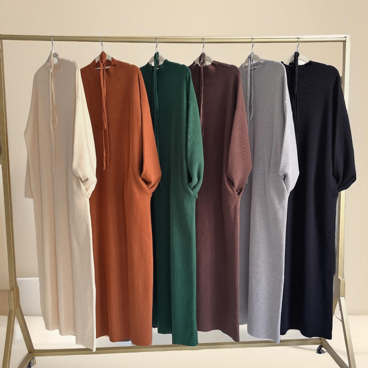 Hana maxi knit long-sleeve dress - Try Modest Limited
