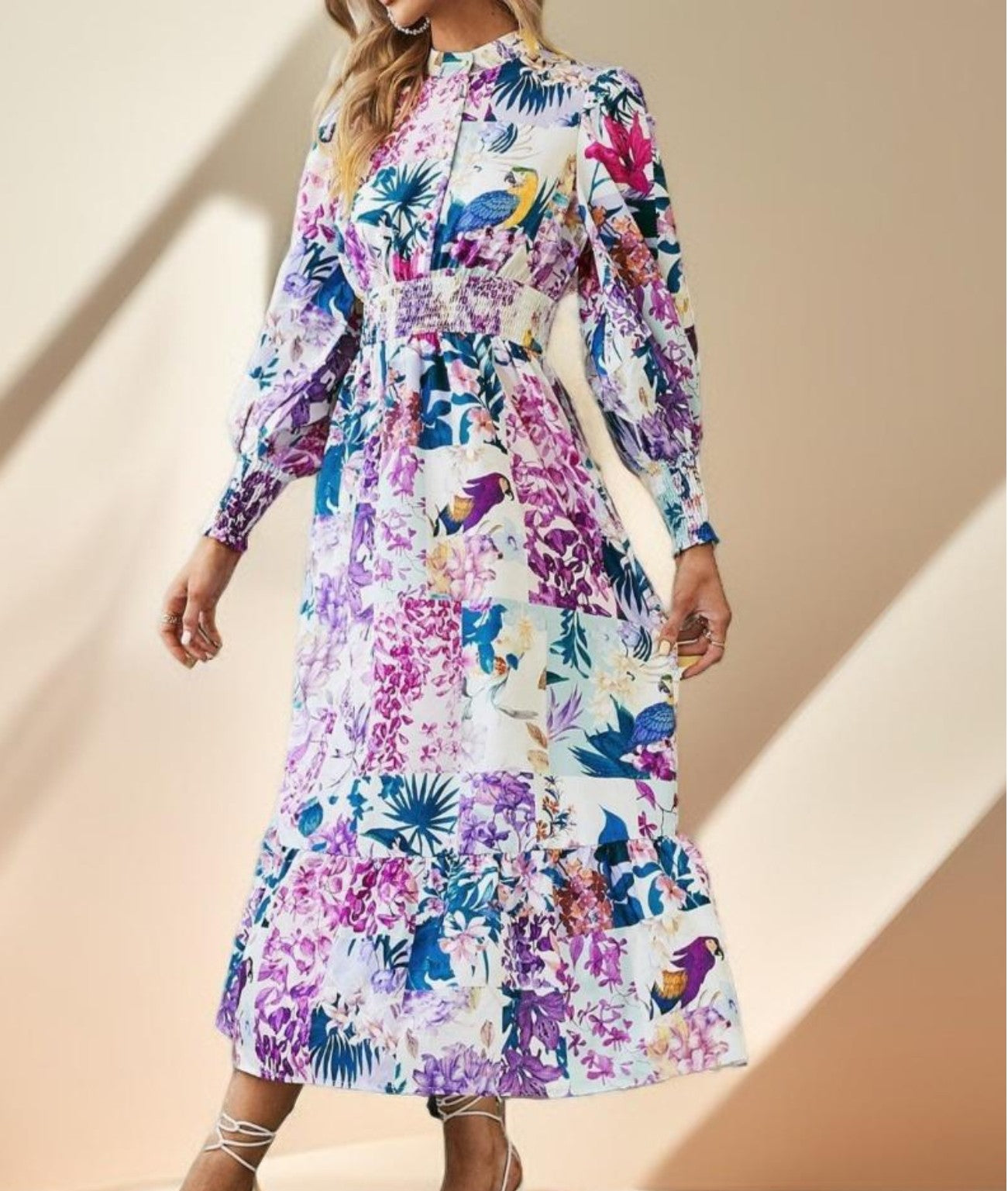 Holiday floral printed dress - Try Modest Limited 