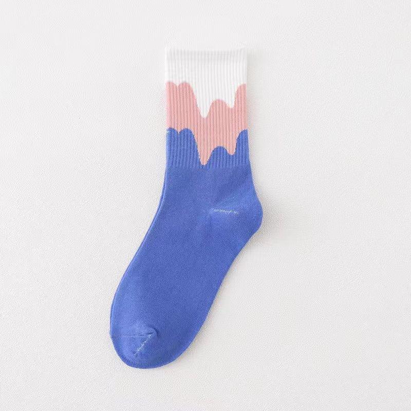 Ice Cream Color Matching Mid-tube warm Socks - Try Modest Limited 