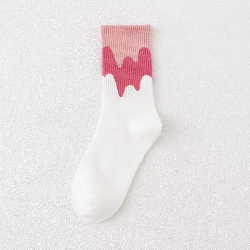 Ice Cream Color Matching Mid-tube warm Socks - Try Modest Limited 