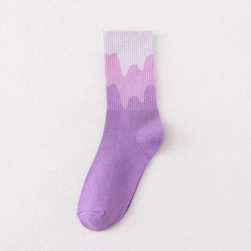 Ice Cream Color Matching Mid-tube warm Socks - Try Modest Limited 