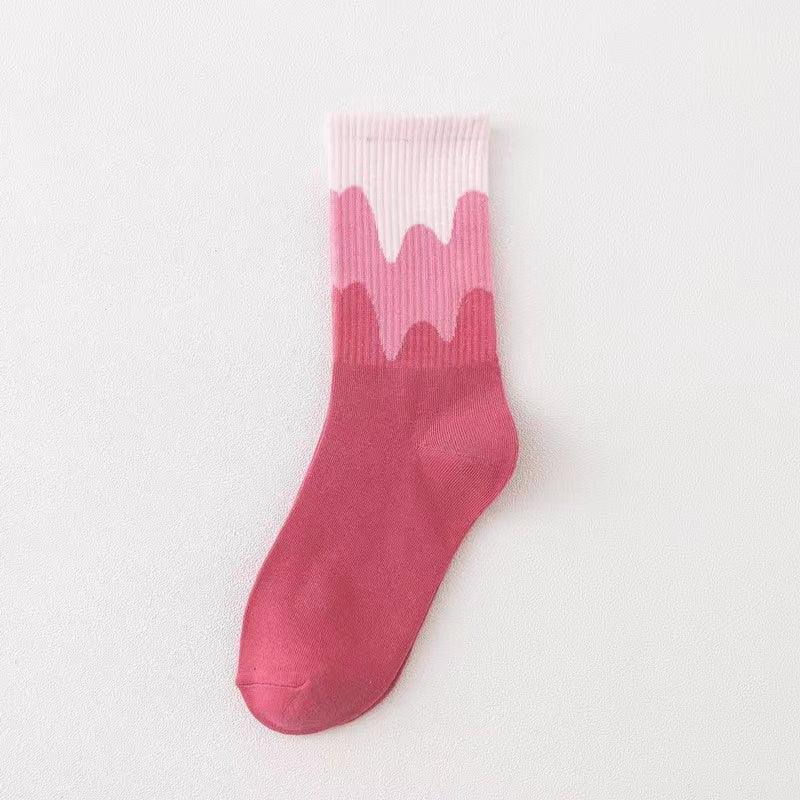 Ice Cream Color Matching Mid-tube warm Socks - Try Modest Limited 