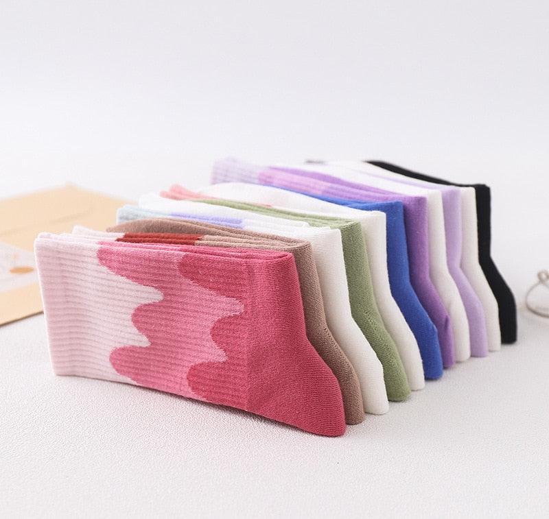 Ice Cream Color Matching Mid-tube warm Socks - Try Modest Limited