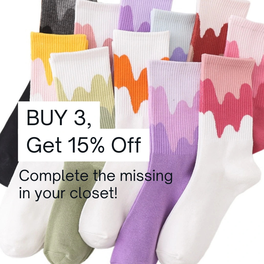 Ice Cream Color Matching Mid-tube warm Socks - Try Modest Limited 