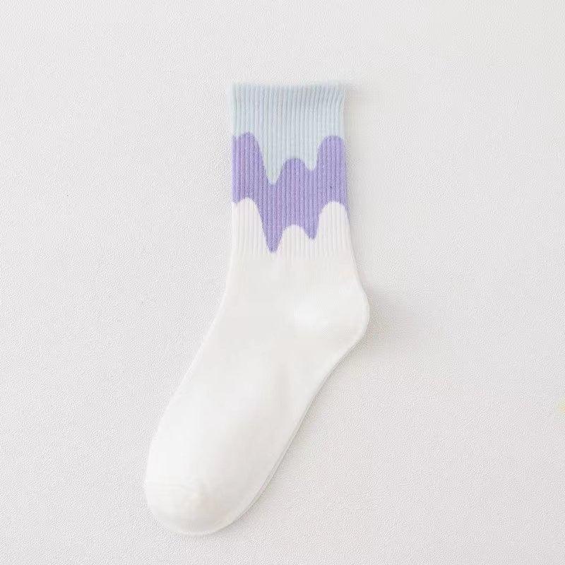 Ice Cream Color Matching Mid-tube warm Socks - Try Modest Limited 