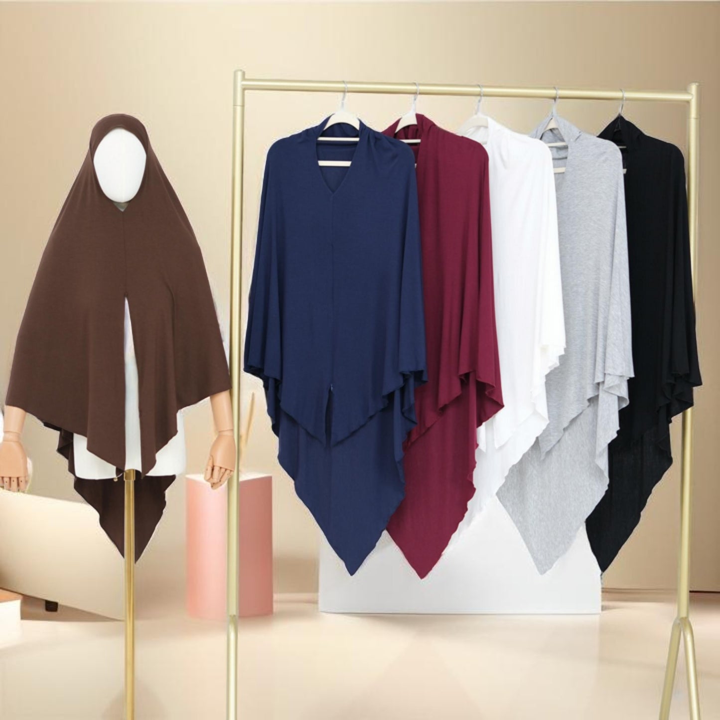 Instant Jersey Khimar with Zipper