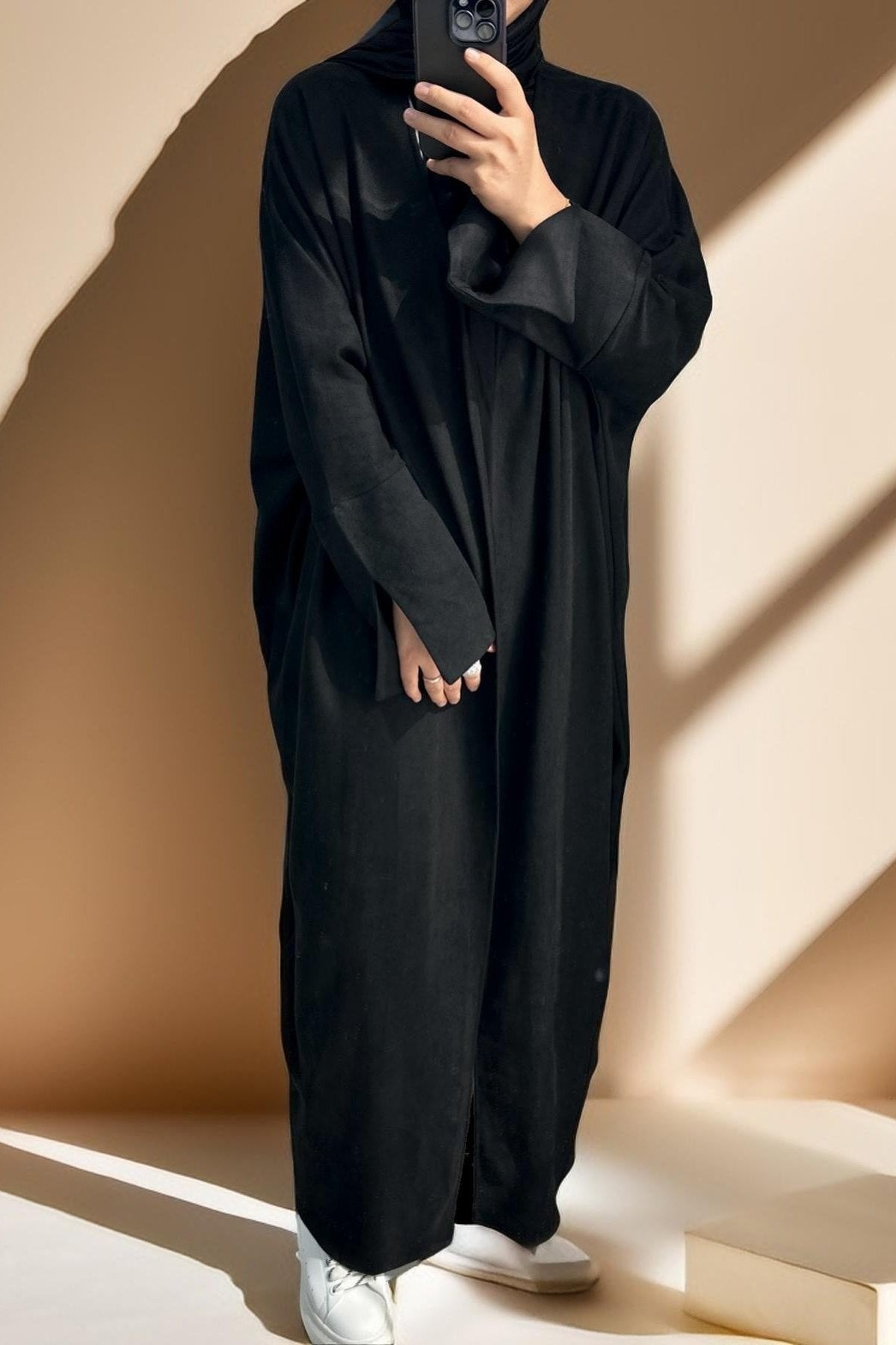 Jumana Velvet Open Front Abaya Try Modest Limited