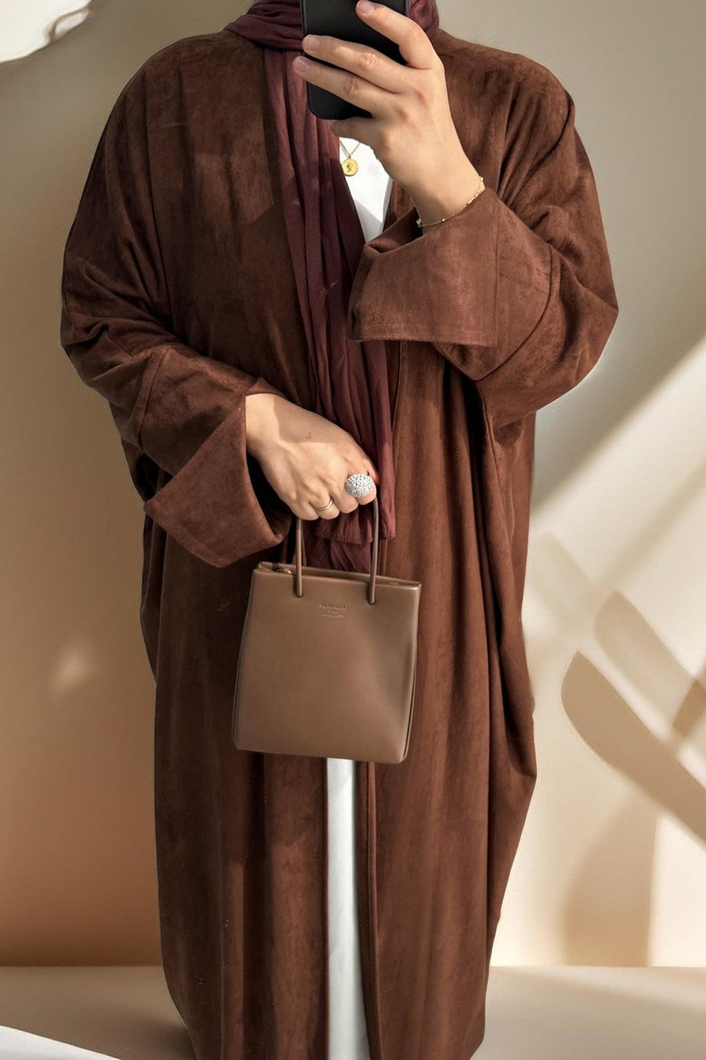 Jumana Velvet Open Front Abaya - Try Modest Limited