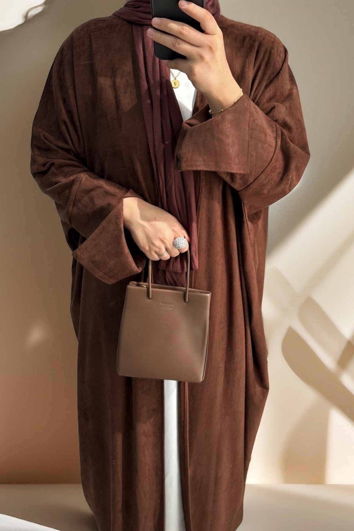 Jumana Velvet Open Front Abaya - Try Modest Limited