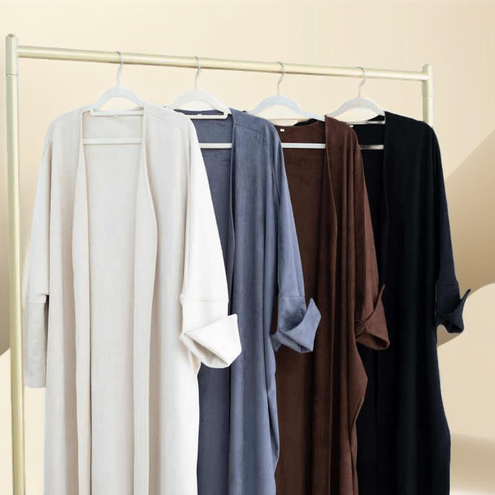 Jumana Velvet Open Front Abaya - Try Modest Limited