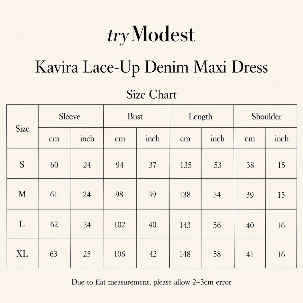 Kavira Denim-Maxikleid mit Schnürung