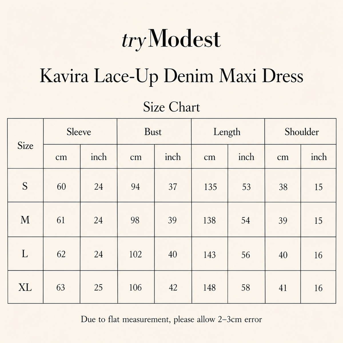 Kavira Denim-Maxikleid mit Schnürung