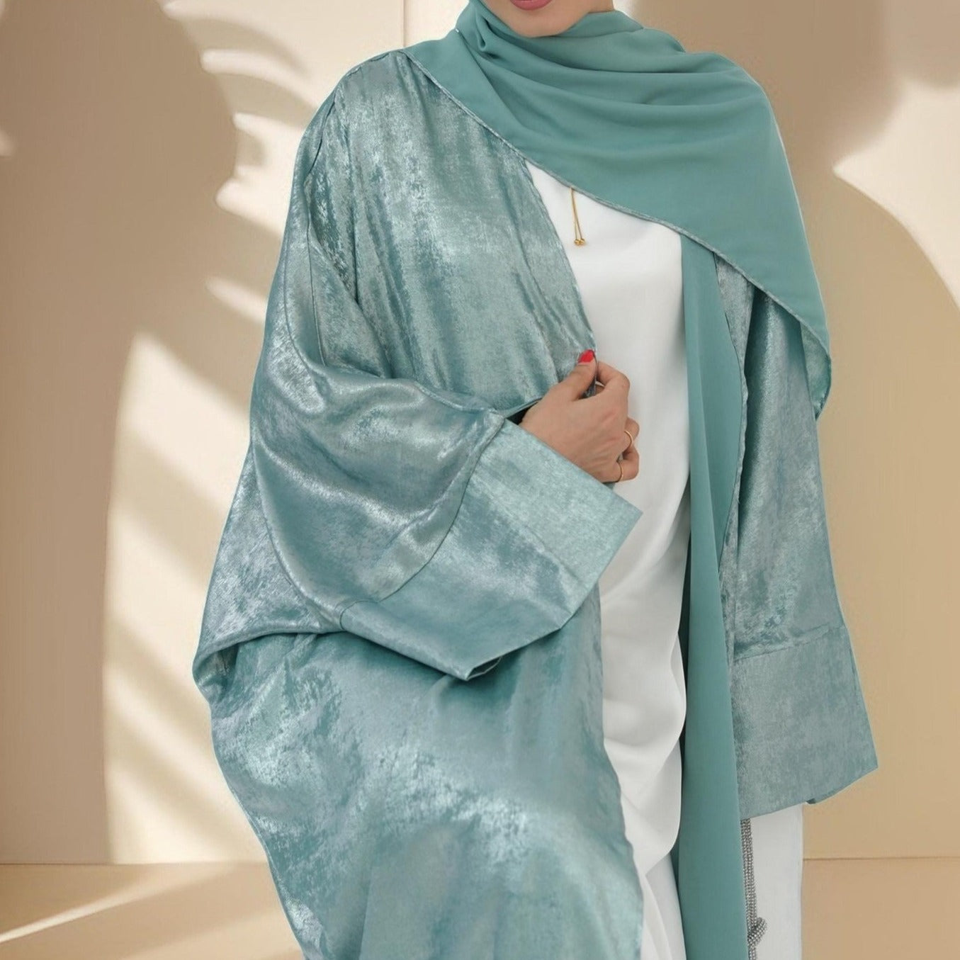 Khaleeji Nights - Open Abaya with slit sleeves Try Modest Limited