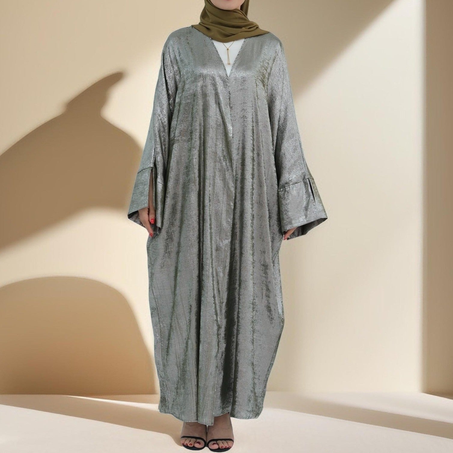 Khaleeji Nights - Open Abaya with slit sleeves Try Modest Limited