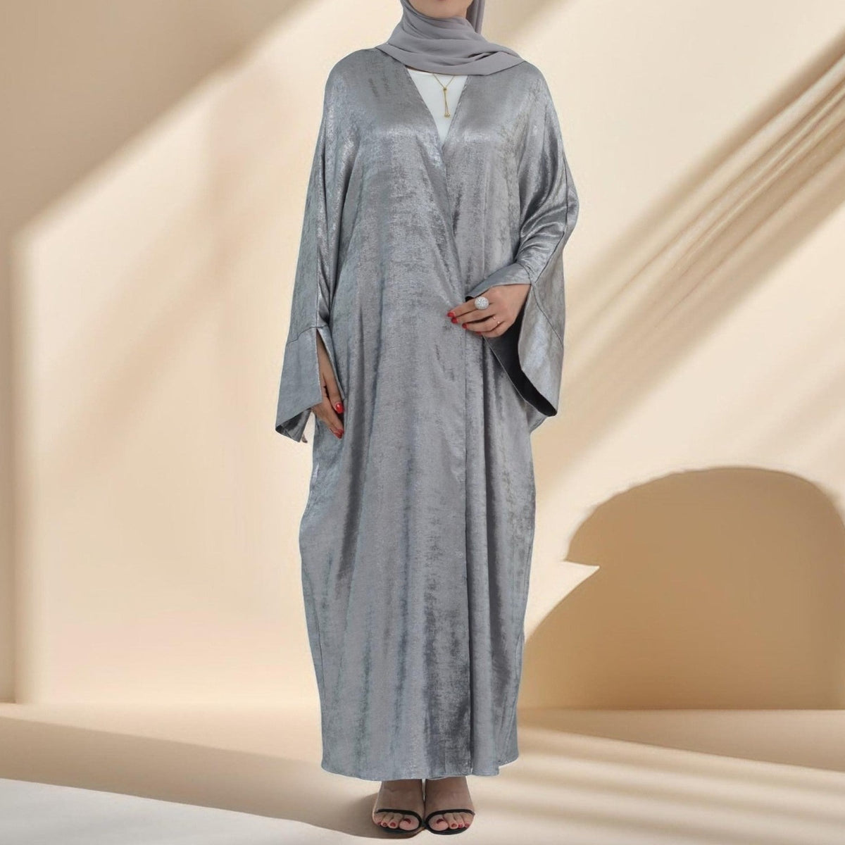 Khaleeji Nights - Open Abaya with slit sleeves - Try Modest Limited