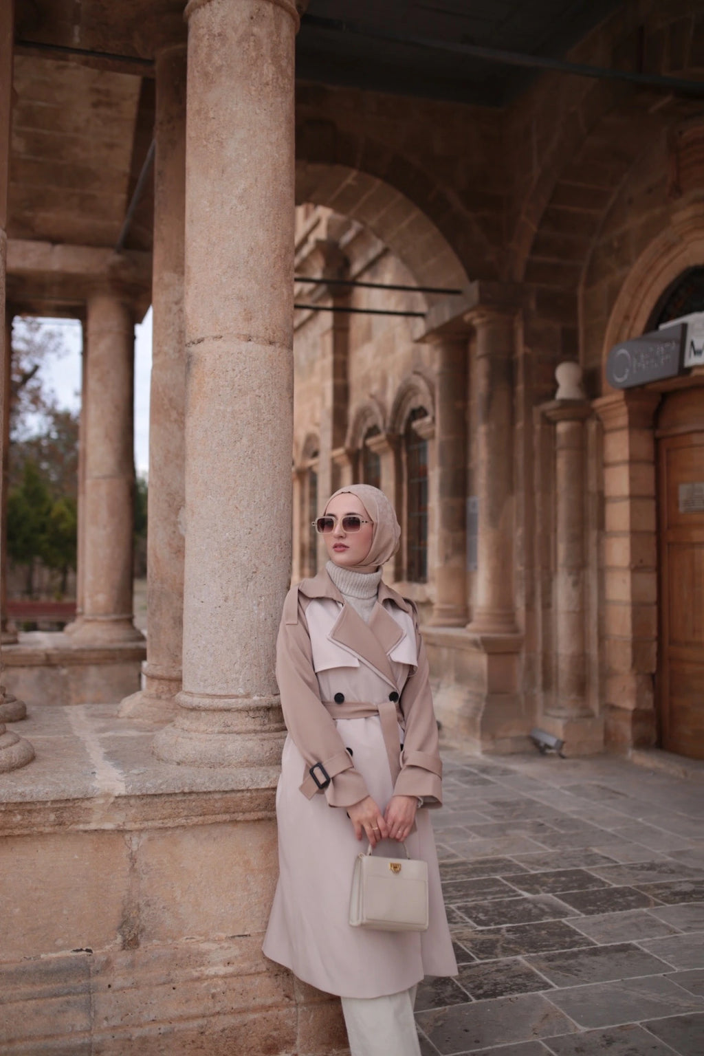 Korean windbreaker Full Sleeved trench coat Wide Waist - Try Modest Limited