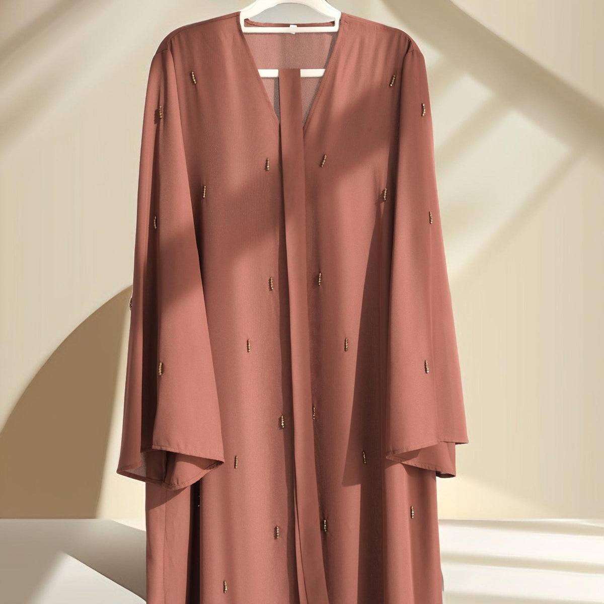 Lamya Embellished Chiffon Open Abaya - Try Modest Limited