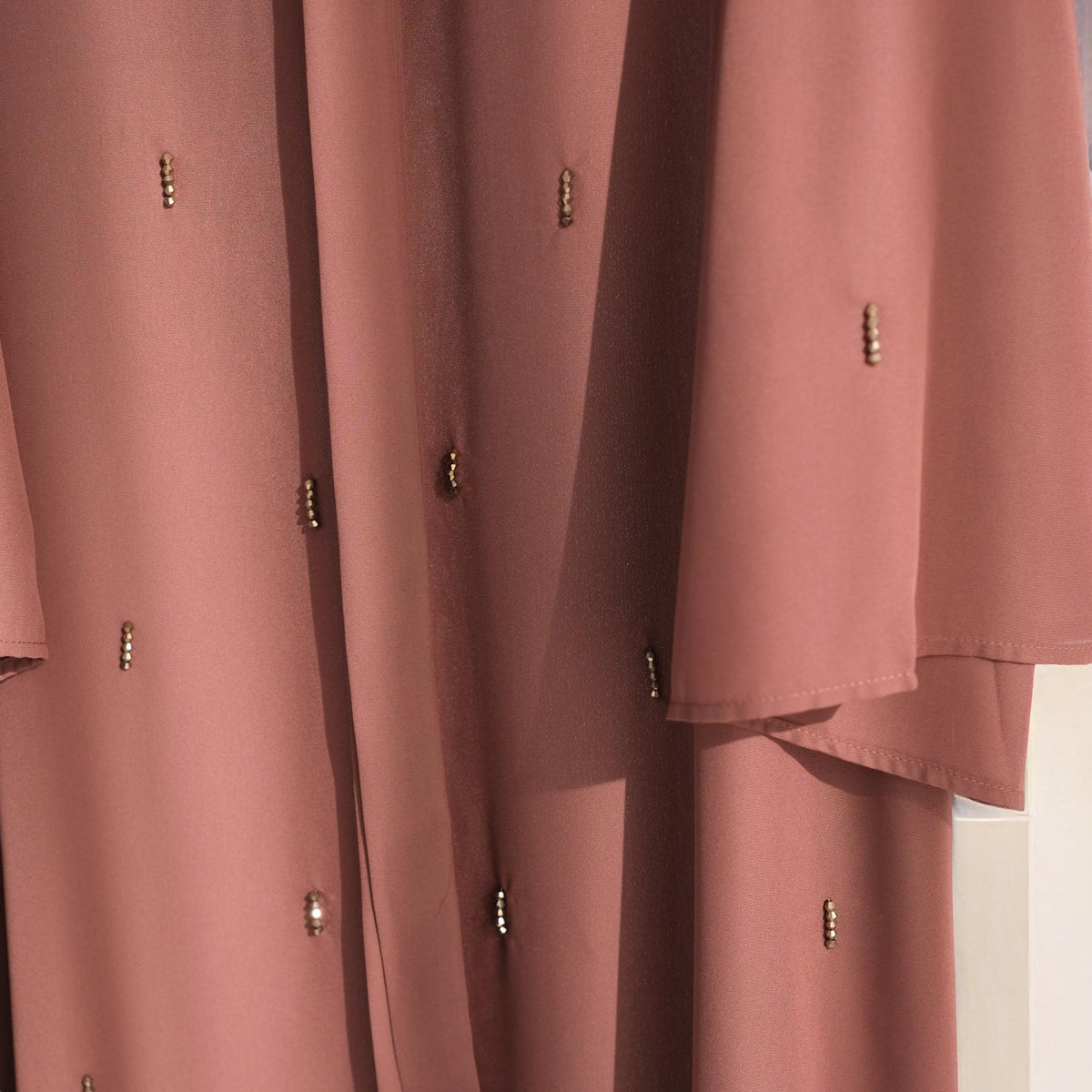 Lamya Embellished Chiffon Open Abaya - Try Modest Limited