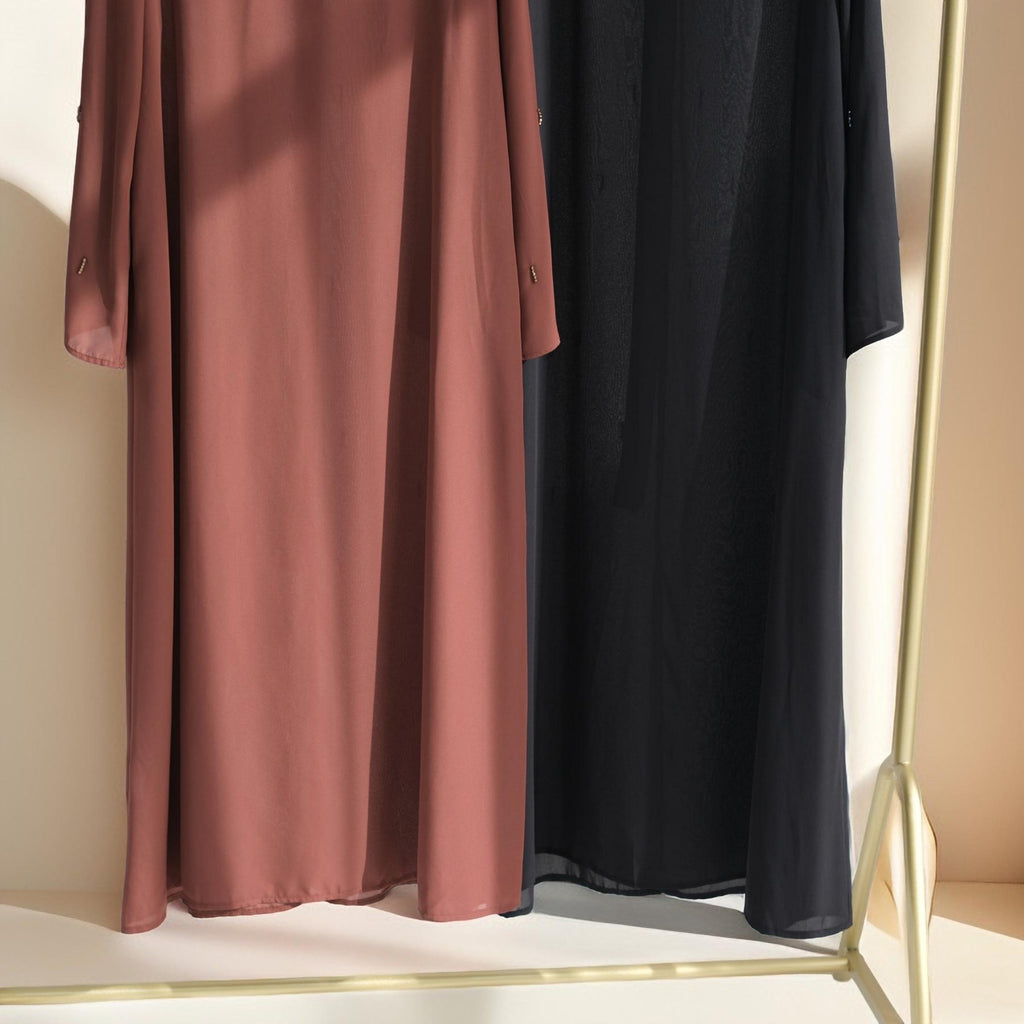 Lamya Embellished Chiffon Open Abaya - Try Modest Limited