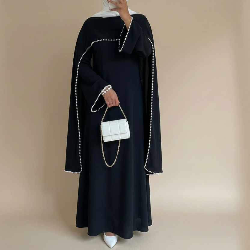 Lavin Pearl Cape Abaya Dress