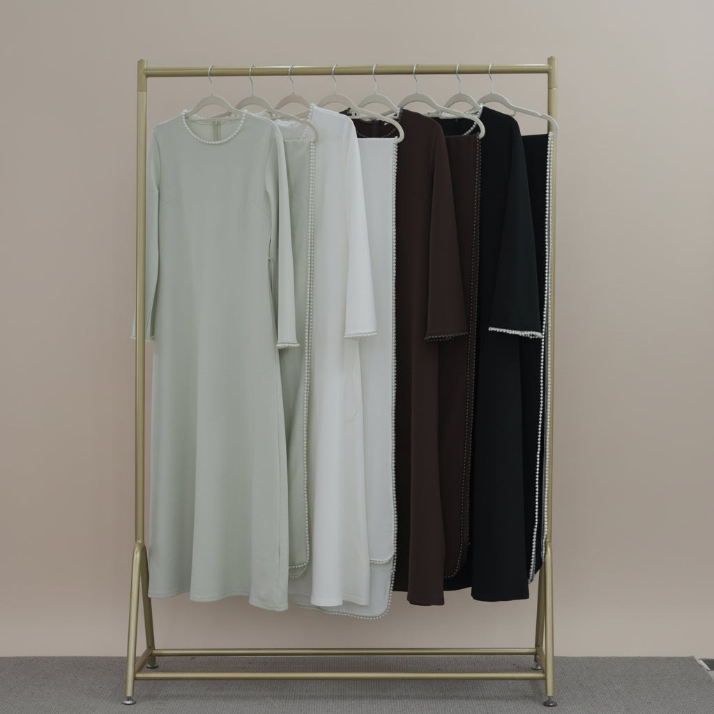 Abito Abaya con mantello di perle Lavin