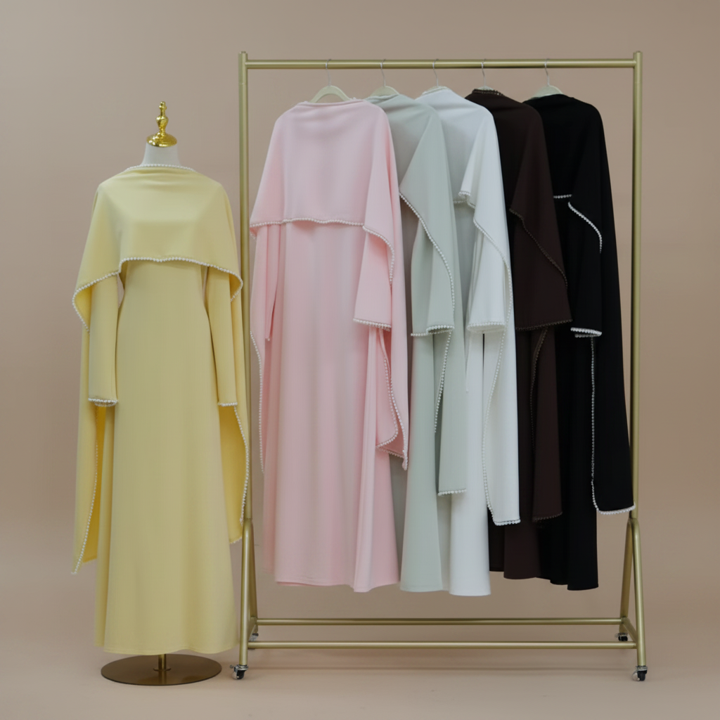 Lavin Pearl Cape Abaya Dress