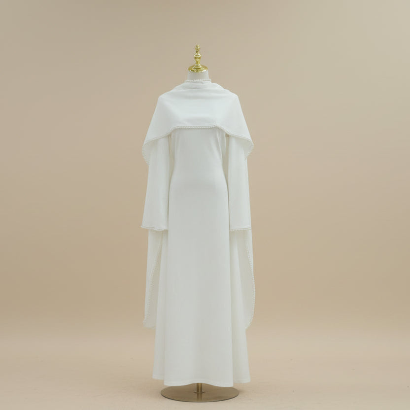 Abito Abaya con mantello di perle Lavin