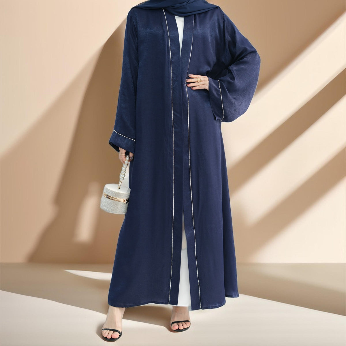 Layali-Chainlight Open Front Throw Over Abaya - Try Modest Limited