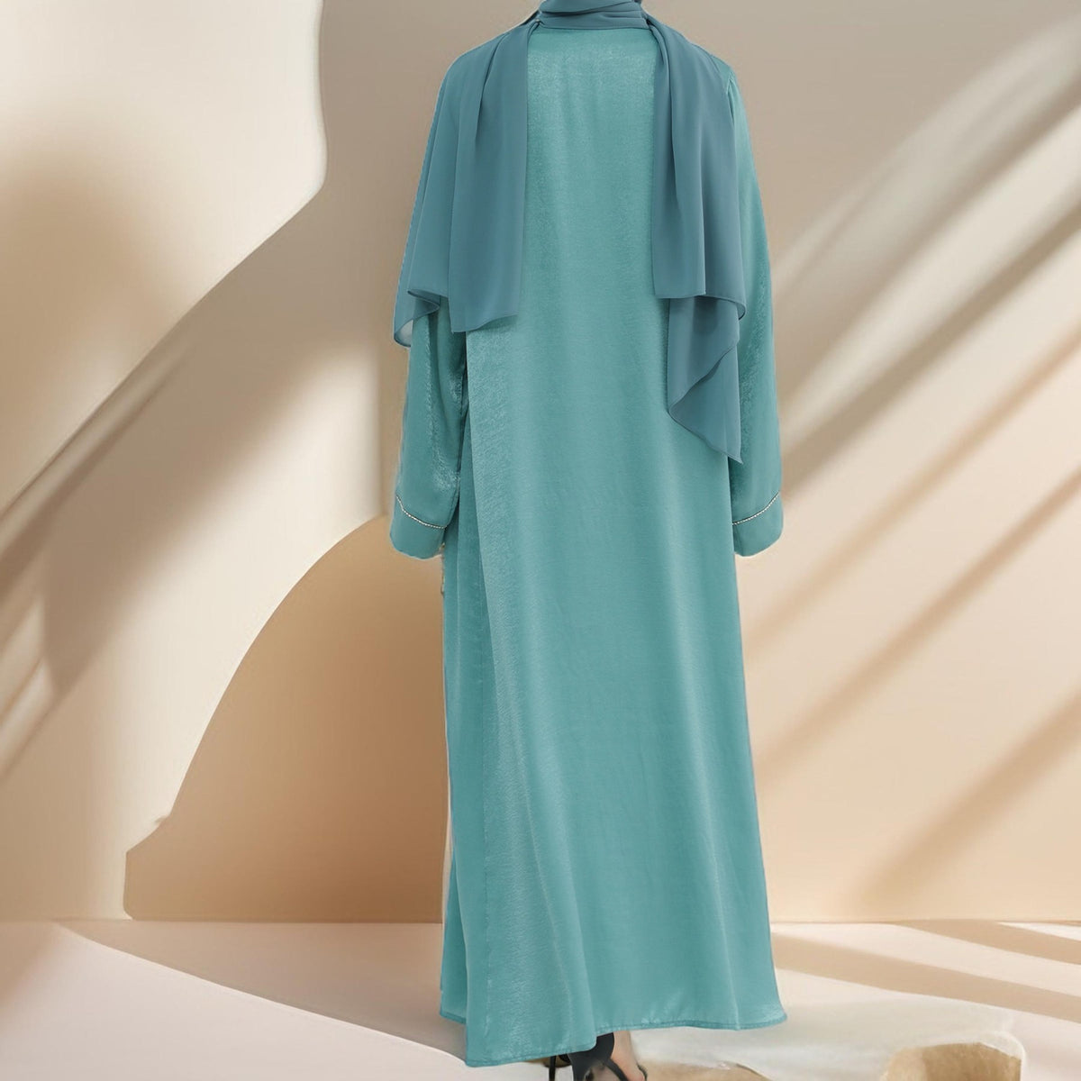 Layali-Chainlight Open Front Throw Over Abaya - Try Modest Limited