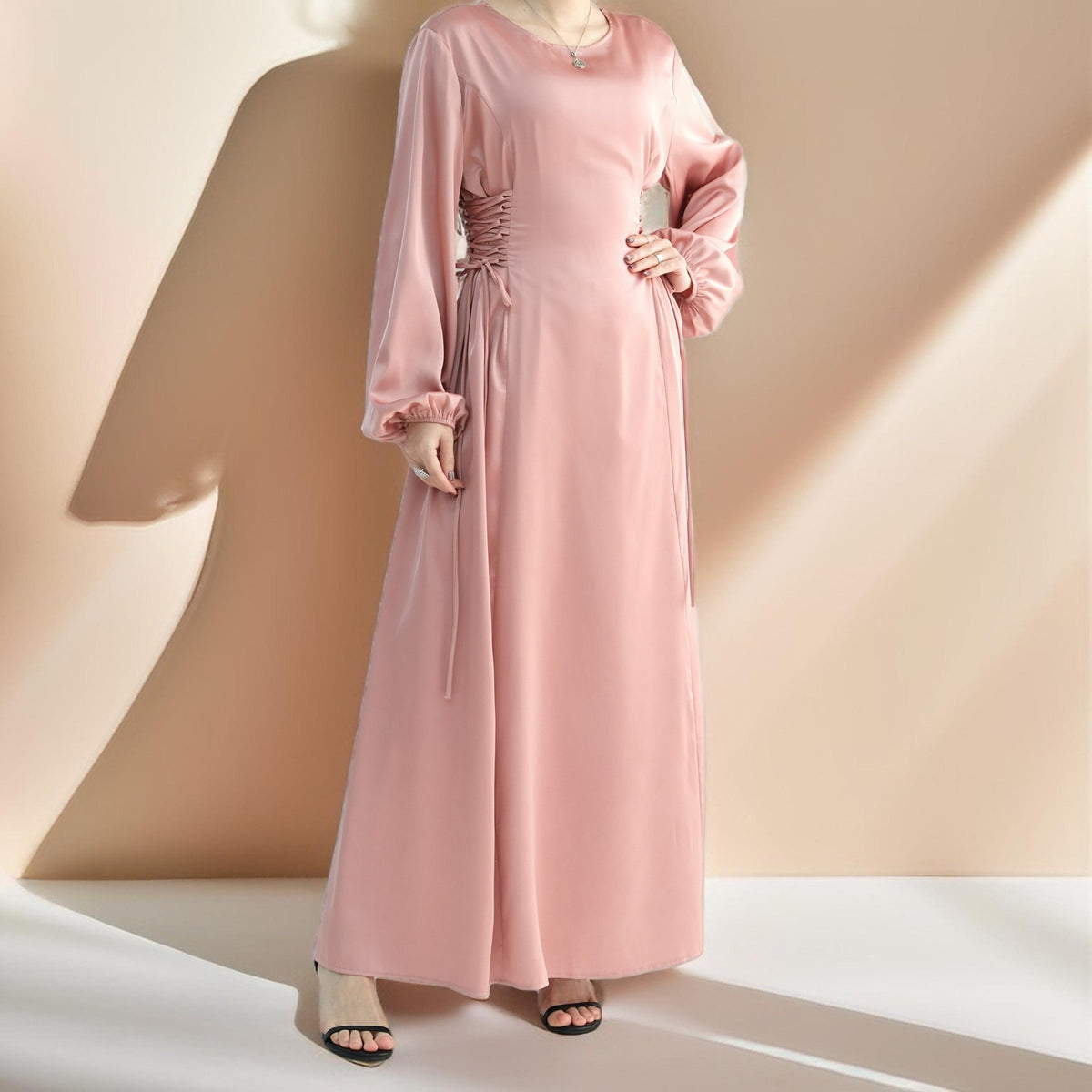 Layla al-Harir: Adjustable Waist Evening Gown - Try Modest Limited