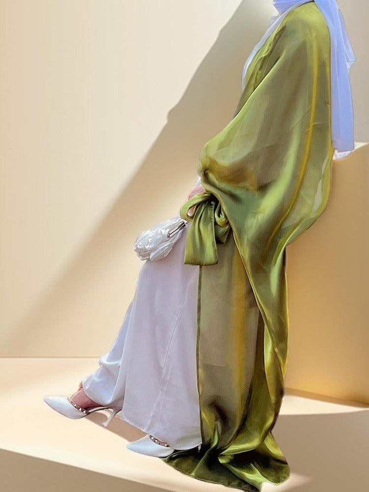 Leena-Ethereal Organza Abaya with Puff Sleeves - Try Modest Limited