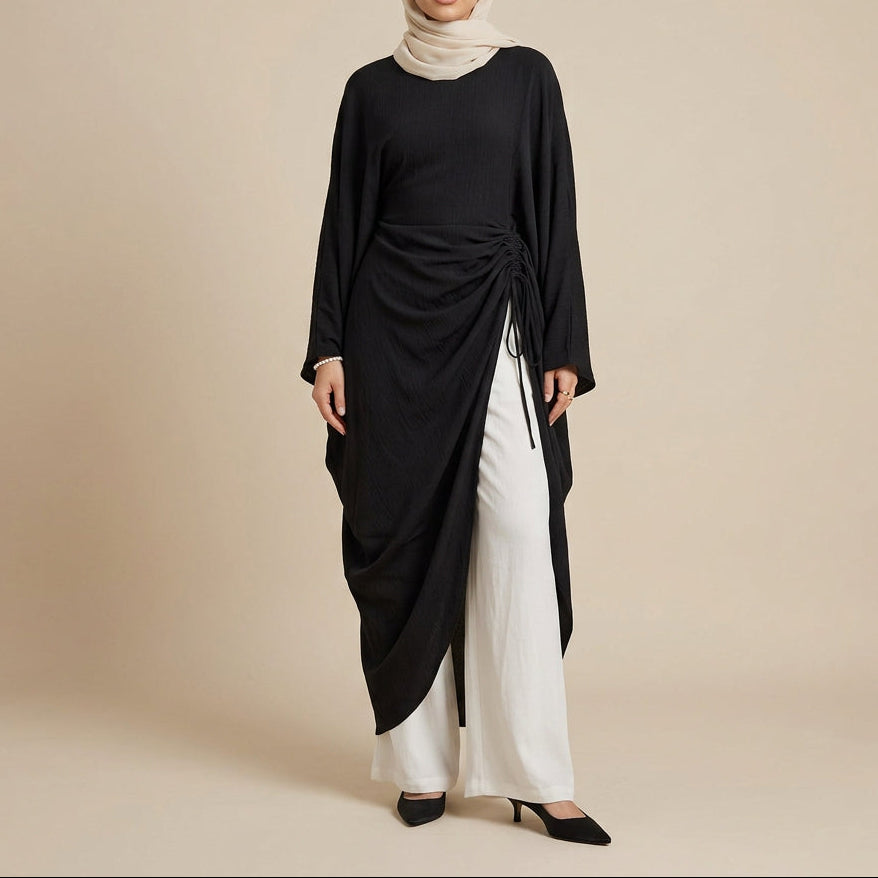 Lejla Ruched Side-Tie drapert topp