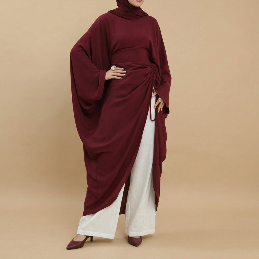 Lejla Ruched Side-Tie drapert topp