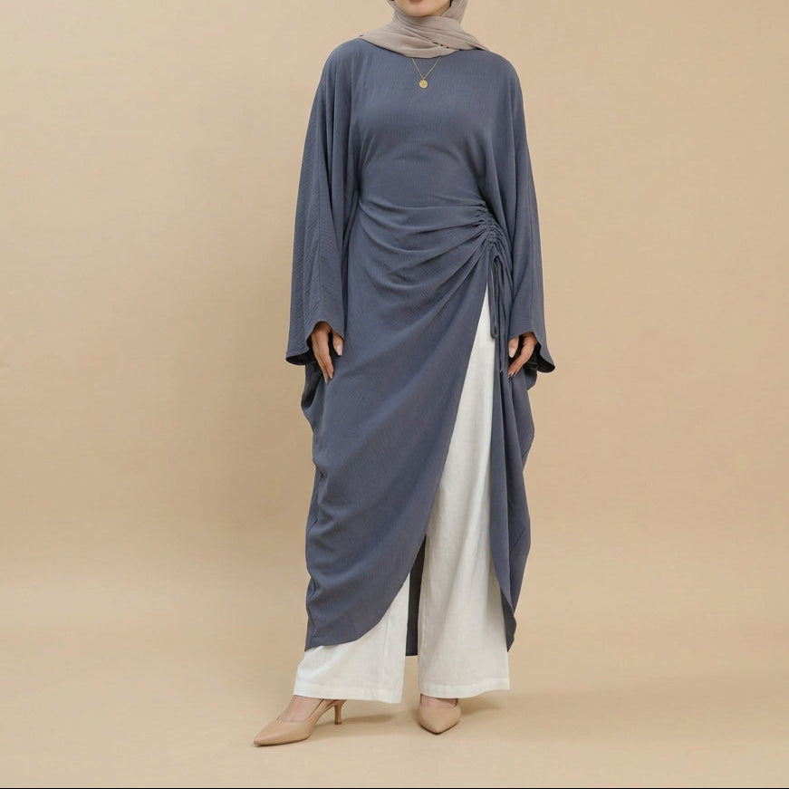 Lejla Ruched Side-Tie drapert topp
