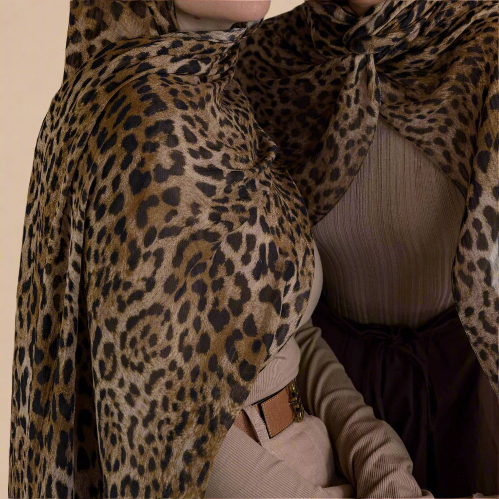 Leopard Luxe Modal Hijab - Try Modest Limited