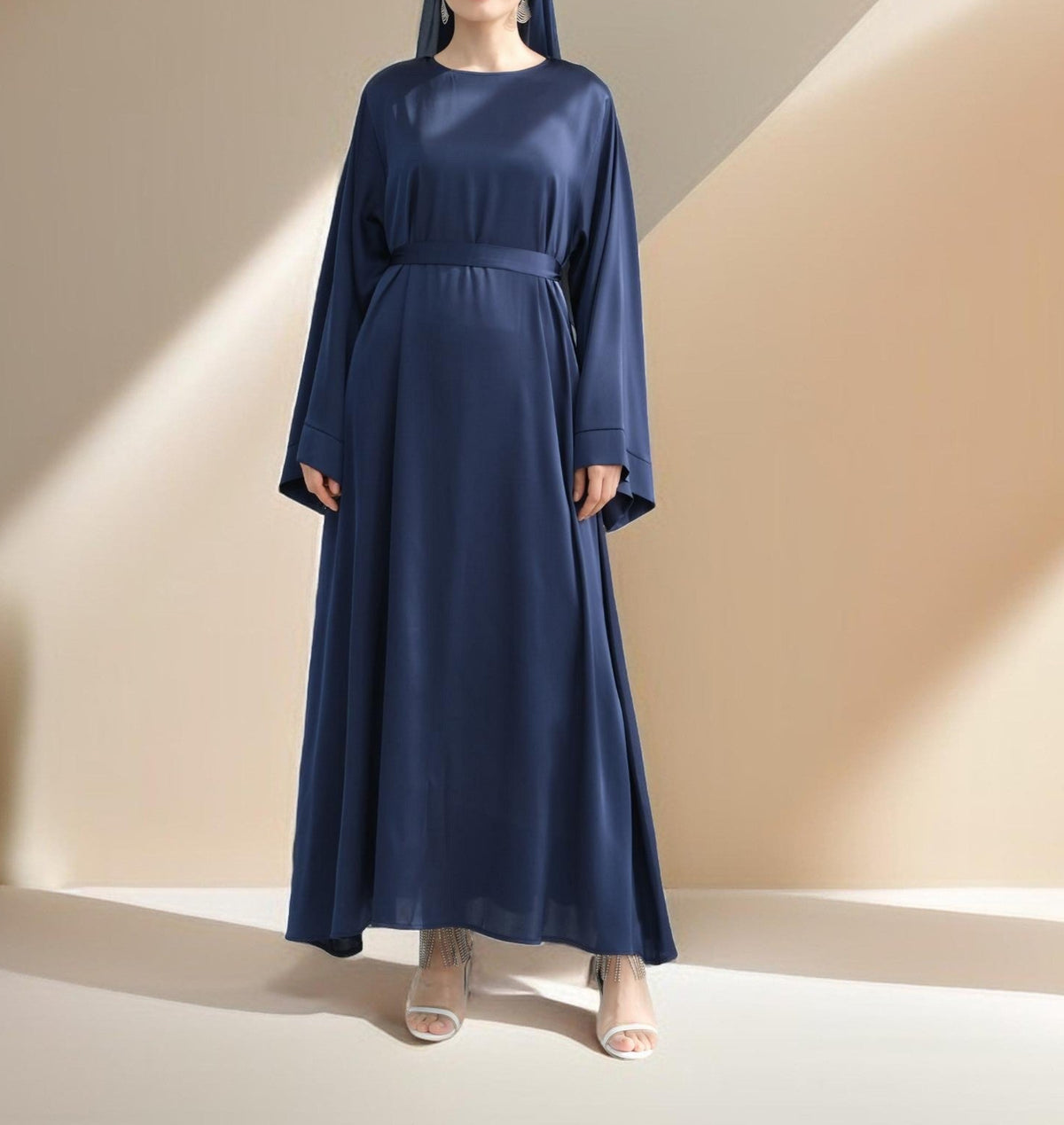 Lightweight plain abaya with long sleeves - Try Modest Limited